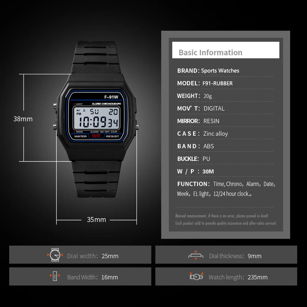 Waterproof LED Digital Military Sport Watch – Analog-Digital Unisex Kids & Women Alarm Wristwatch