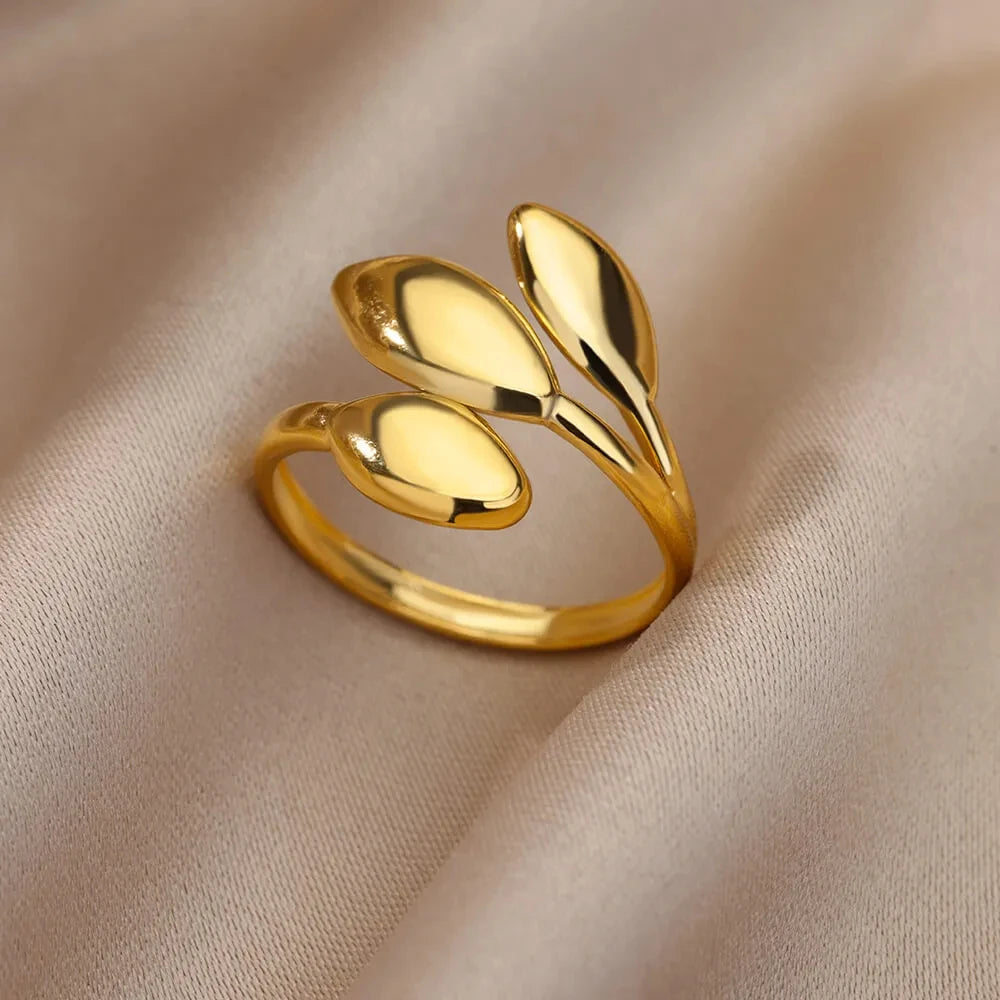 316L Stainless Steel Gold-Tone Women's Ring – Hypoallergenic Classic Tension-Set Wedding & Couple Ring