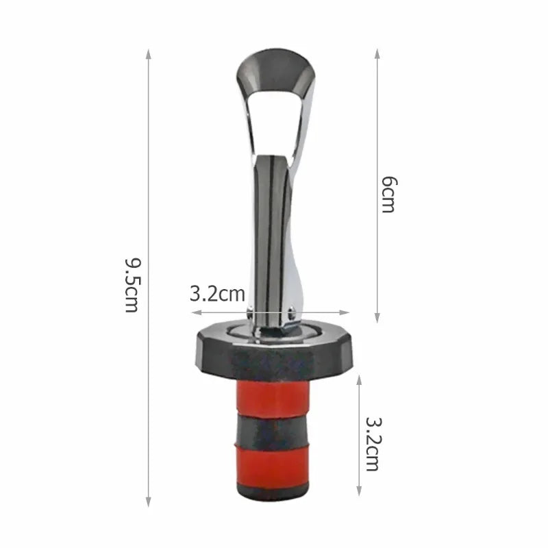 Press Vacuum Wine Bottle Stopper - Stainless Steel & Silicone Wine & Champagne Seal (1–10 Pack)