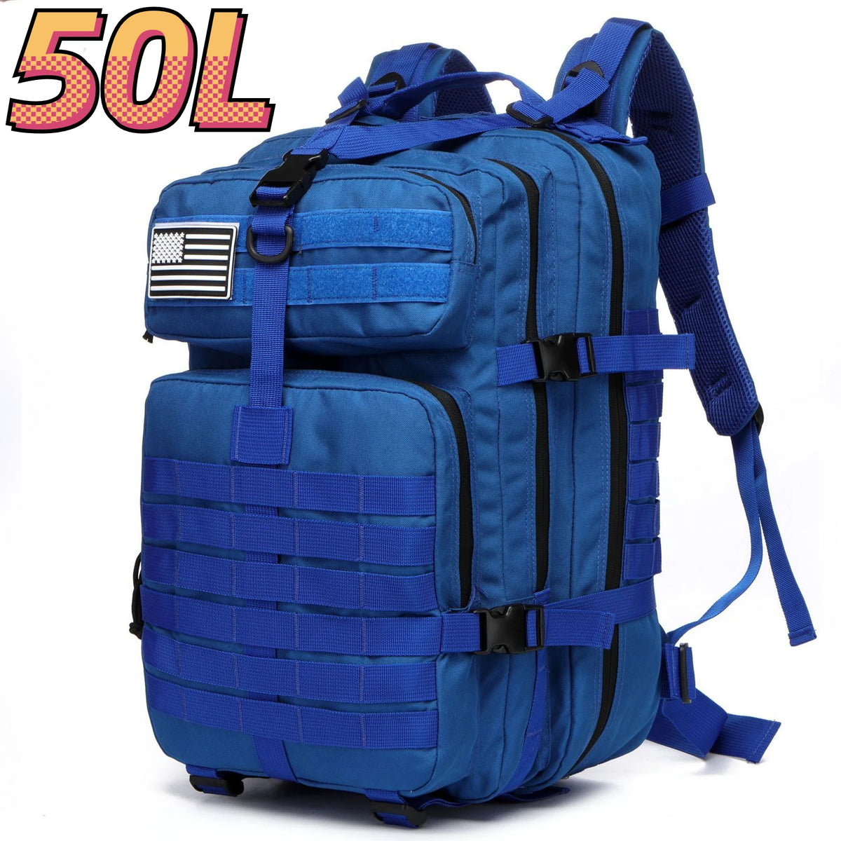 25L & 50L Waterproof Nylon Tactical Backpack - Hiking Camping Trekking Fishing Rucksack with MOLLE