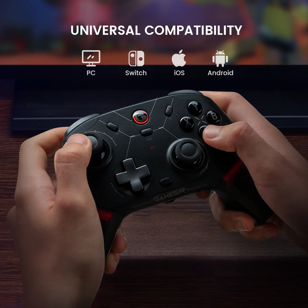 Wireless Game Controller with Hall-Effect Triggers for Nintendo Switch, PC, Steam, iOS & Android - Optional Charging Dock