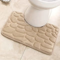 U-Shaped Toilet Mat — Waterproof Suede Bathroom Rug, Water-Absorbent & Non-Slip