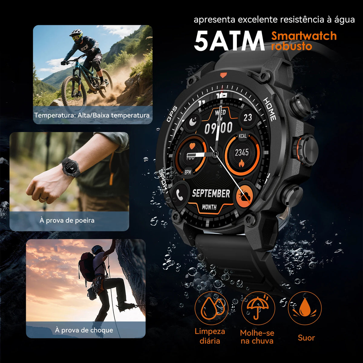 GPS Smartwatch with 1.43'' AMOLED Display, 5ATM, 150+ Sports Modes, Health Monitor, Compatible with Android/iOS