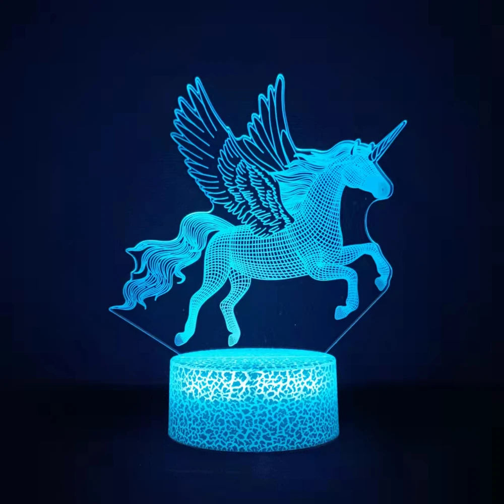 3D LED Unicorn Night Light - 16 Colors, Remote & Touch Control | Kids Night Lamp Gift