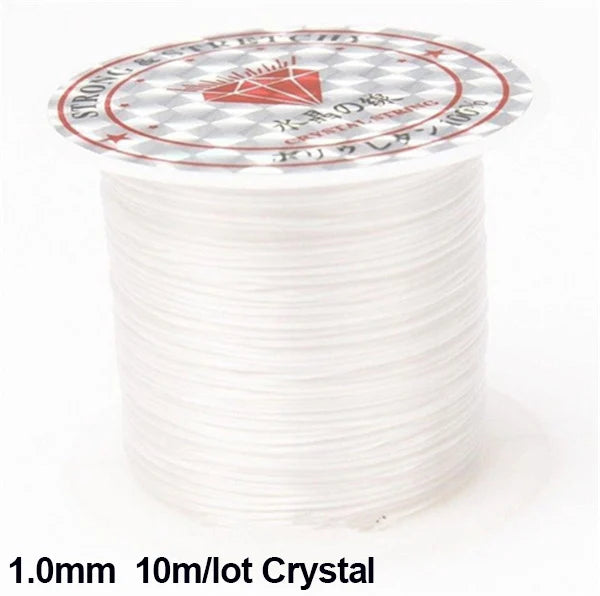 100m (328 ft) Transparent Elastic Crystal Beading Thread Cord 0.5–1mm Jewelry Making Stretch String for Necklaces & Bracelets