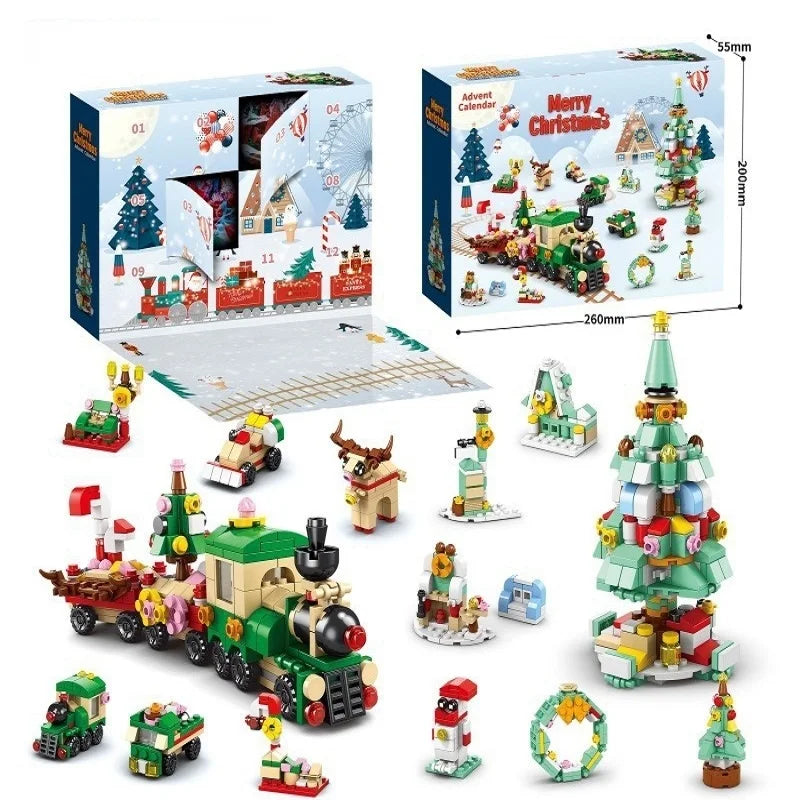 24-Day DIY Christmas Building Blocks Advent Calendar Set, Holiday Surprise Toy Box for Kids — LEGO-Compatible Creative STEM Gift