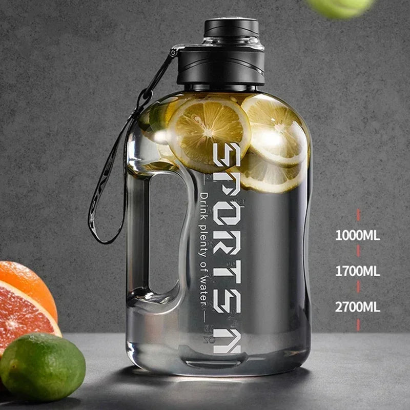 Portable Large Capacity Sports Water Bottle 1.7L (57.5 fl oz) / 2.7L (91.3 fl oz) — Gym, Cycling & Camping
