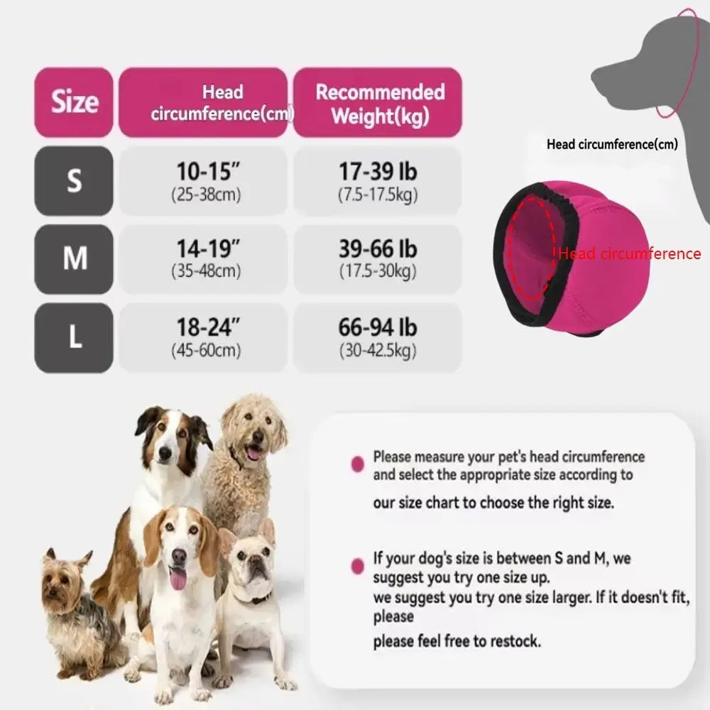 Noise-Reduction Dog Ear Covers — Adjustable Waterproof Earmuffs for Dogs, Calming Hearing Protection (Sizes S / M / L)
