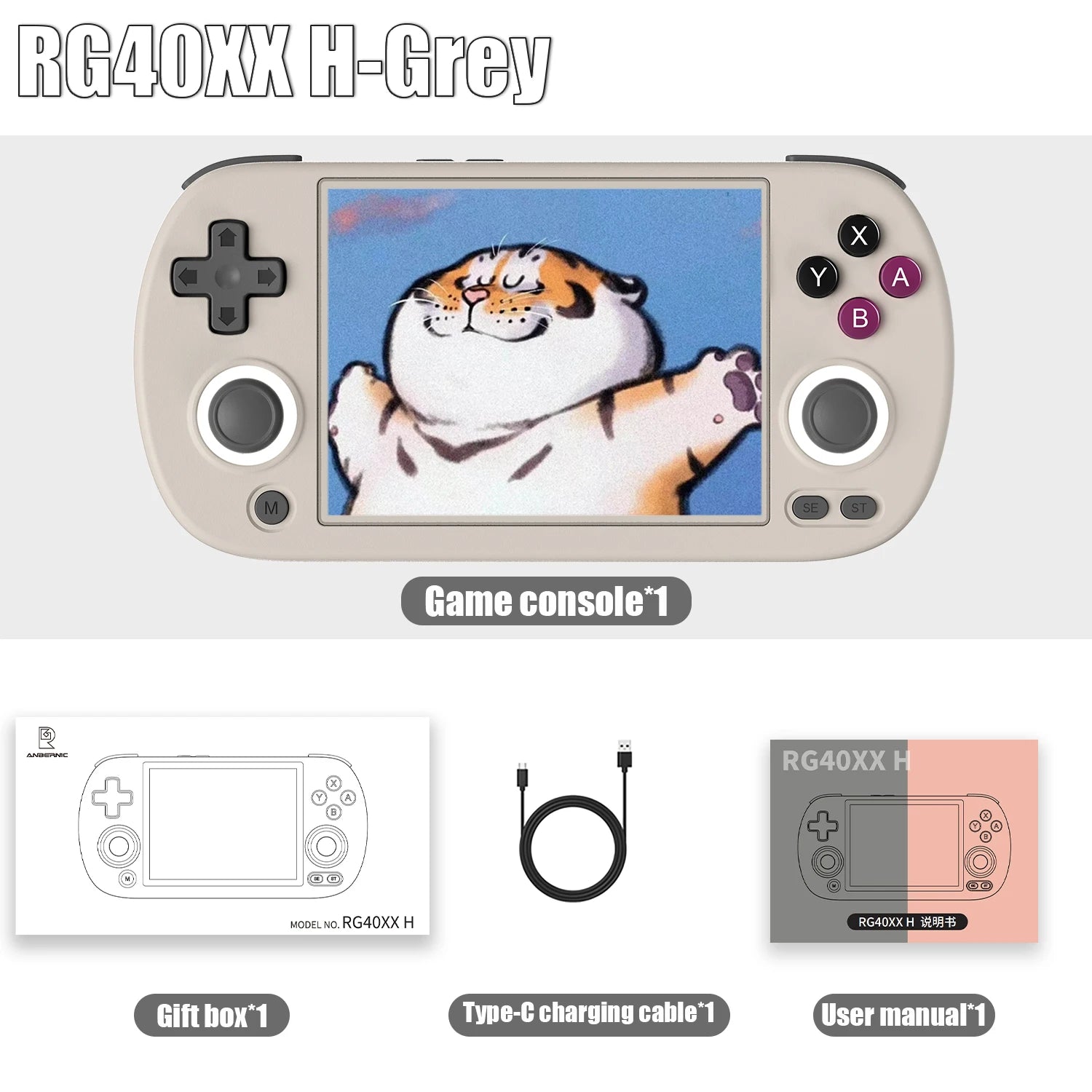 Retro Handheld Game Console 4.0-inch (102 mm) IPS 640x480, 3200mAh Battery, RGB Joystick, 5,000+ Built-in Games, Up to 512GB Expandable