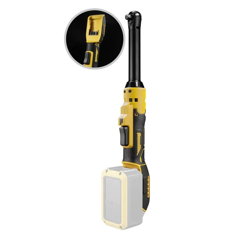 Cordless Ratchet Wrench 3/8" (9.5 mm) 220 Nm (162 ft-lb) Extended Head Electric Driver Compatible with 18V/20V Batteries