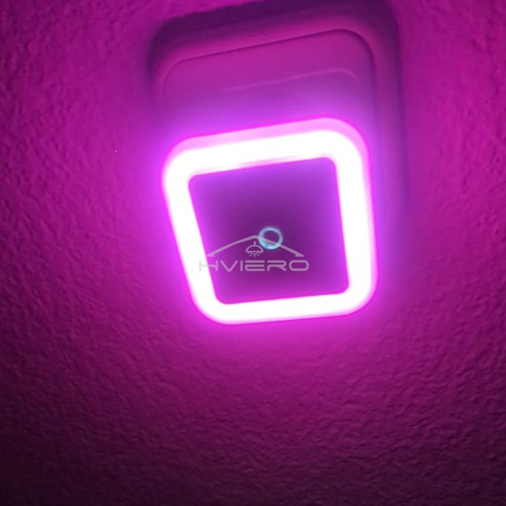 Mini Square LED Plug-In Night Light with Sensor – Soft Glow Night Lamp for Baby Room, Bedroom & Hallway (EU/US Plug)
