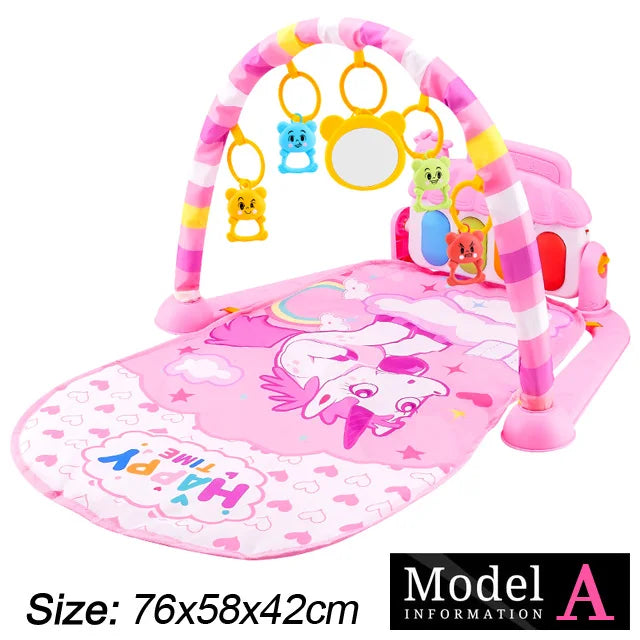 Baby Kick & Play Piano Gym Mat - Musical Tummy Time Activity Playmat for 0-36 Months (30 x 23 x 16.5 in / 76 x 58 x 42 cm)
