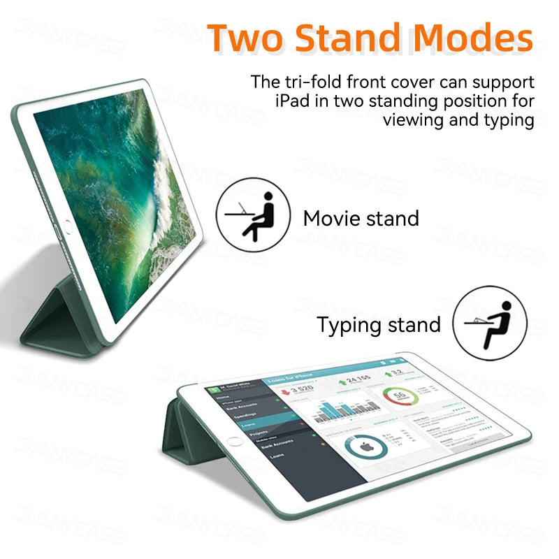 Silicone Tablet Case with Auto Sleep/Wake – Soft TPU Honeycomb Back, Two-Angle Stand – Fits 9.7" (24.6 cm), 10.2" (25.9 cm), 10.9" (27.7 cm) & 11" (27.9 cm)