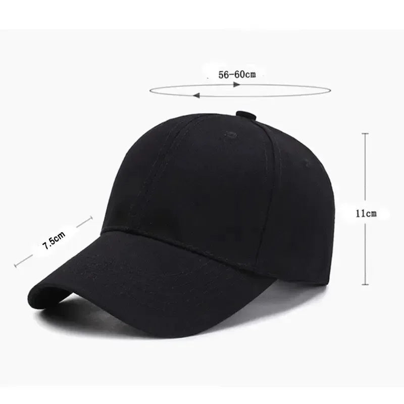 Unisex Black Baseball Cap – One Size Adjustable Sports Hat for Outdoor Casual Wear