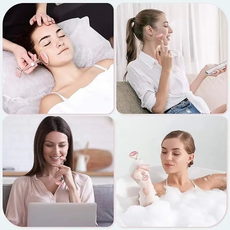 Gua Sha Set - Facial Massager & Roller Kit, Double-Sided Scraping Board for Face & Body