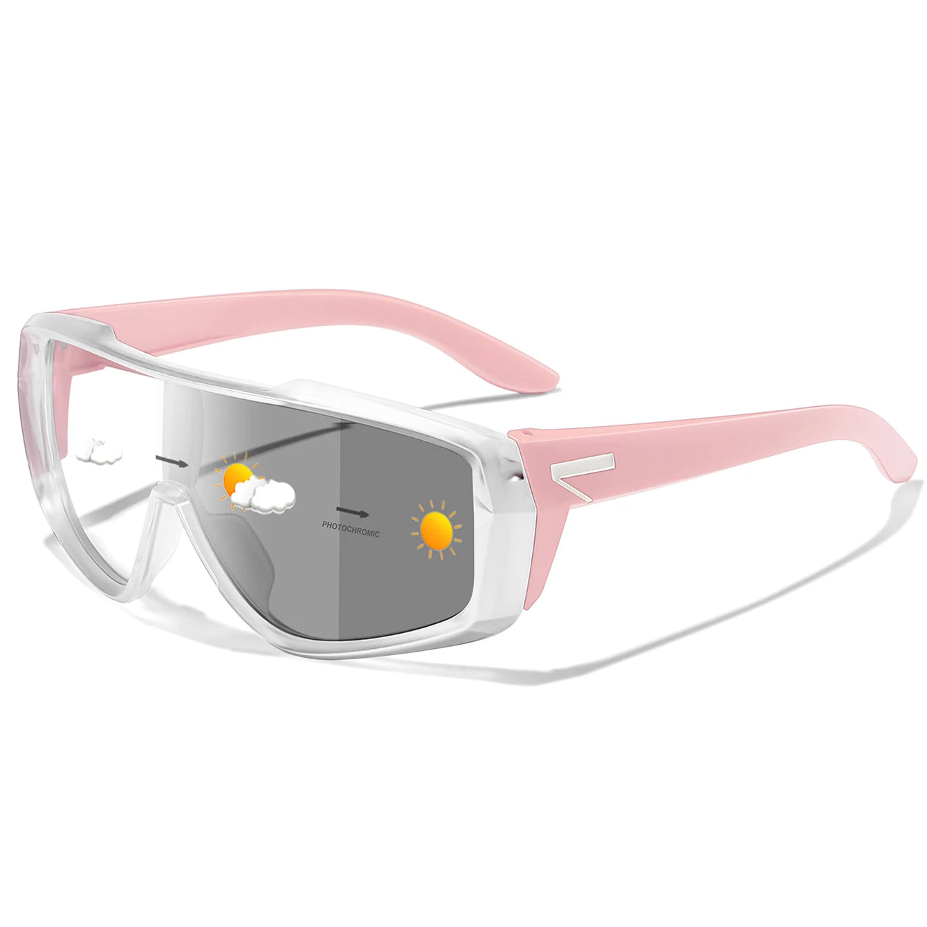 Unisex Photochromic Road Bike Sunglasses - Polycarbonate Lenses, 142 mm (5.6 in) W x 58 mm (2.3 in) H