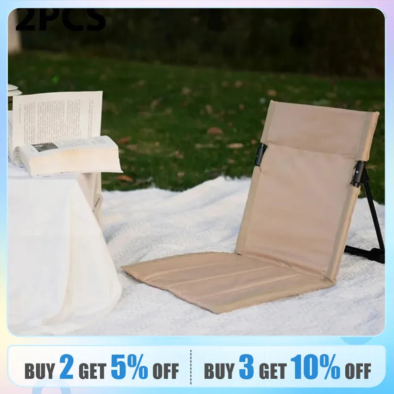 Portable Foldable Camping Backrest Cushion – Lightweight Ground Chair Support with Carry Bag, 51 x 24 cm (20.1 x 9.4 in)