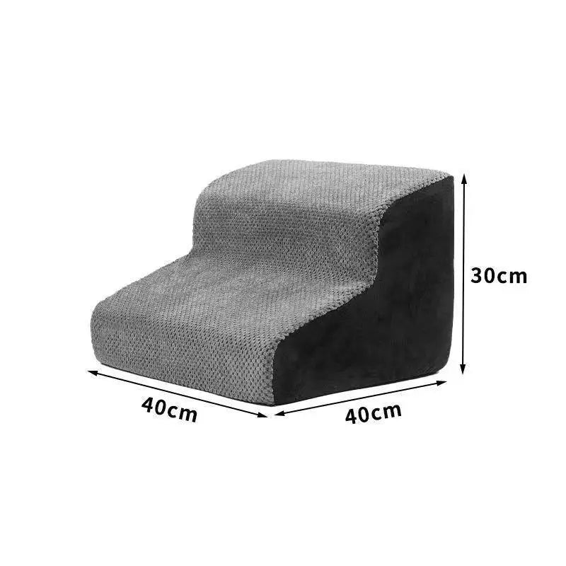 Curved Foam Pet Stairs for Dogs and Cats — 2–5 Step Non-Slip Ramp Fits Beds Up to 24 in (61 cm)