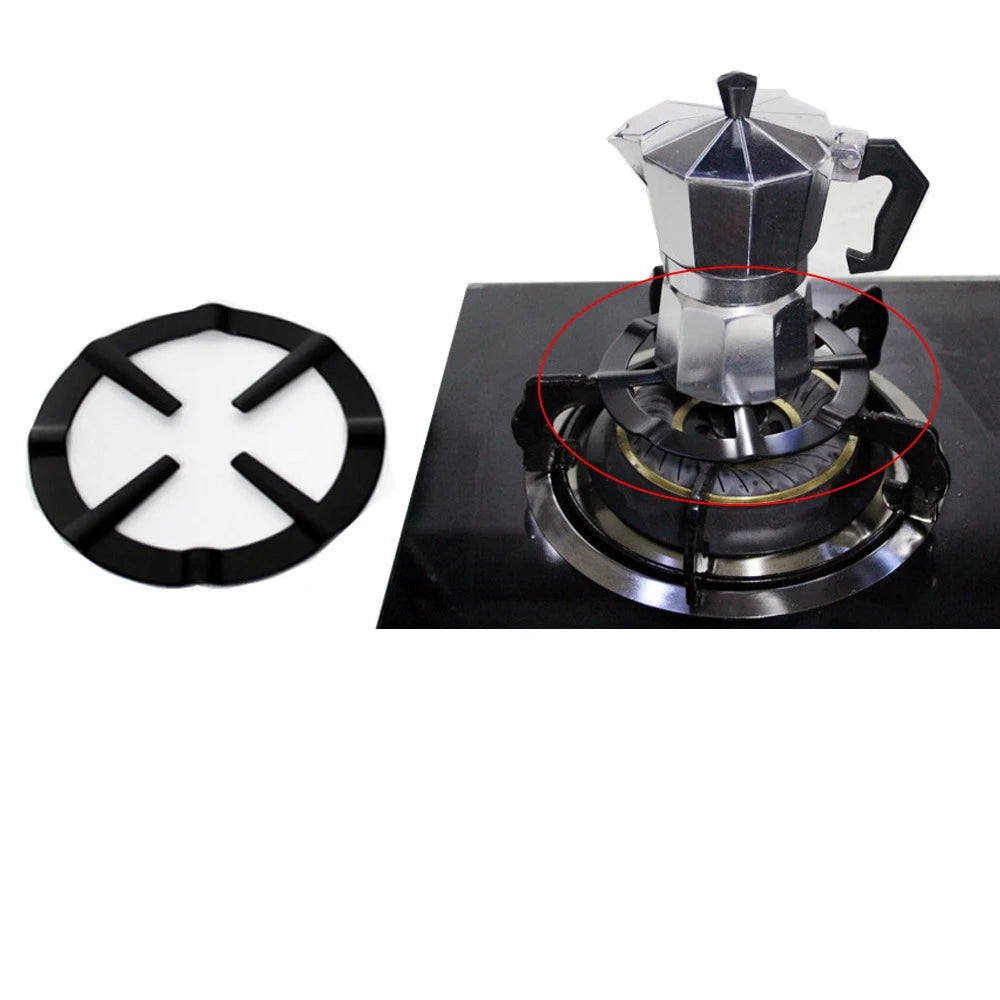 Cast Iron Moka Pot Support Ring 13.3 cm (5.24 in) Gas Stove Heat Diffuser Camping Cooker Rack Black
