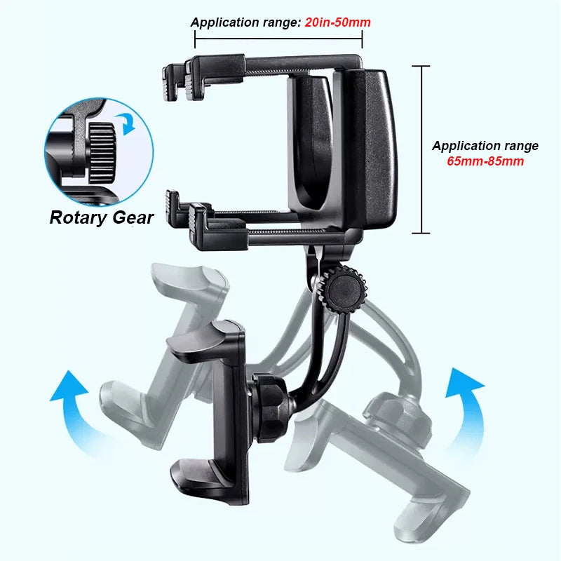 Rearview Mirror Phone Holder for Car 360° Rotating Stable Grip Smartphone Mount for Navigation