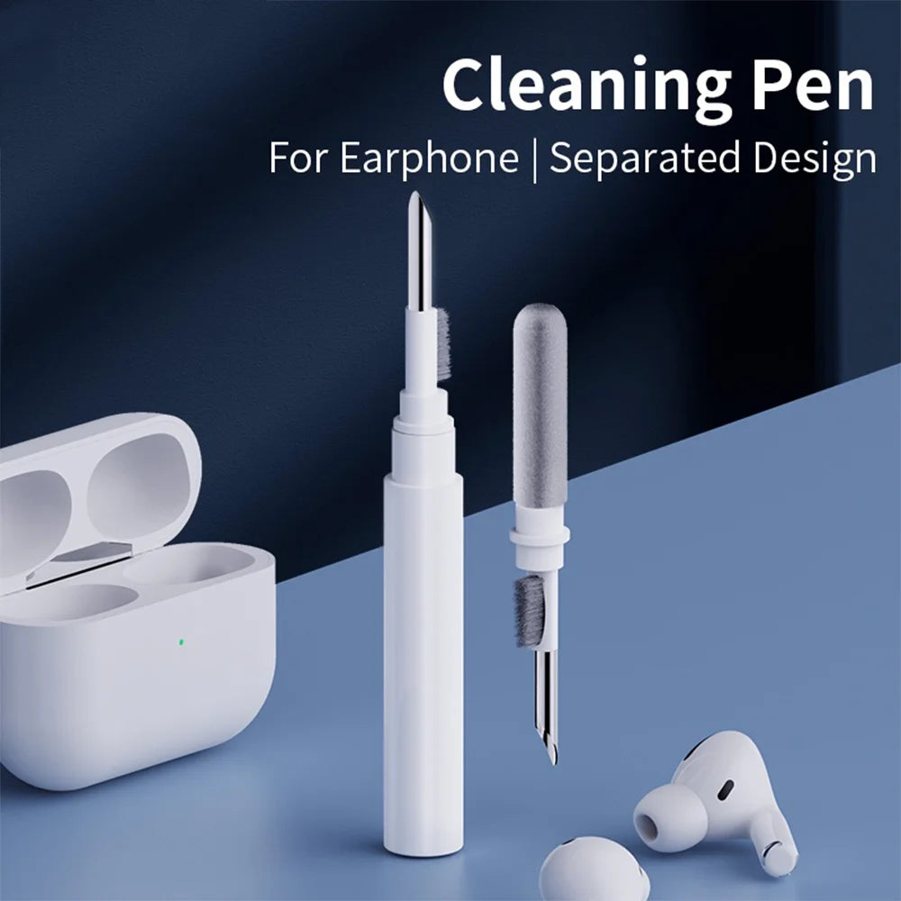 Wireless Earbud Cleaning Pen 3-in-1 – Metal Tip, Microfiber Brush & Flocking Sponge Cleaner for Earbuds, Cases & Charging Ports