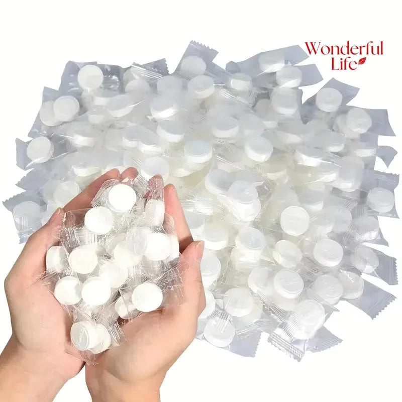 50/100 Pack Portable Compressed Facial Towels Disposable Non-Woven Makeup & Cleansing Wipes