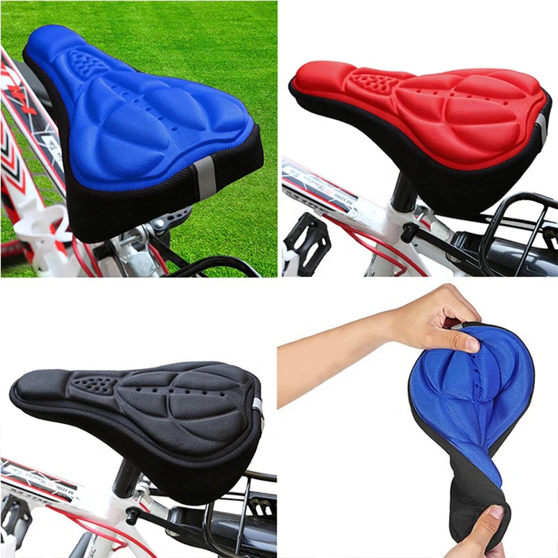 3D MTB Bike Saddle Cover 28 x 16 x 2 cm (11 x 6.3 x 0.8 in) — Breathable Foam & Gel Seat Cushion for Mountain & Road Bikes
