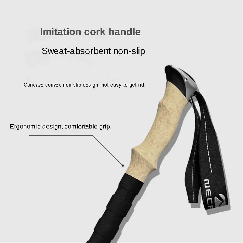 2-Pack Telescopic Trekking Poles 62–135 cm (24–53 in) Ultralight Aluminum Hiking Poles with Quick-Lock, Anti-Shock & Carbon Steel Tips