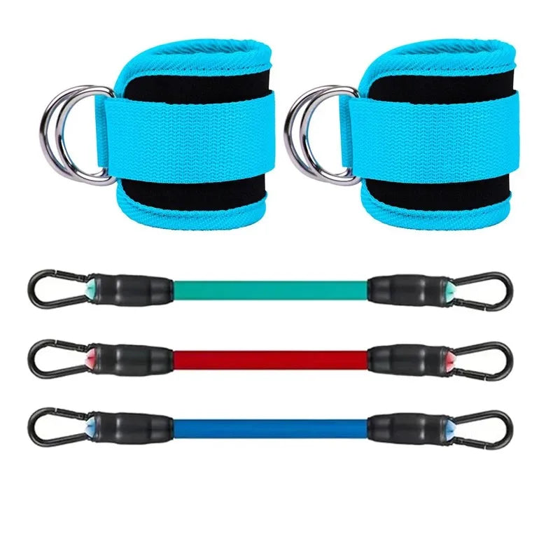 Ankle Strap Resistance Band Set - Adjustable Elastic Ankle Weights for Glutes & Legs, Home & Gym (Men & Women)