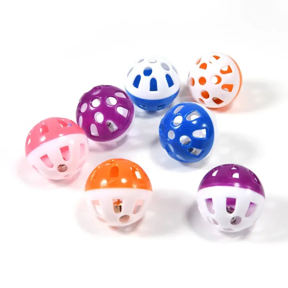 10-Pack Colorful Hollow Rolling Bell Balls for Birds – 1.49 in (3.8 cm) Parrot, Parakeet & Cockatiel Chew Cage Toy