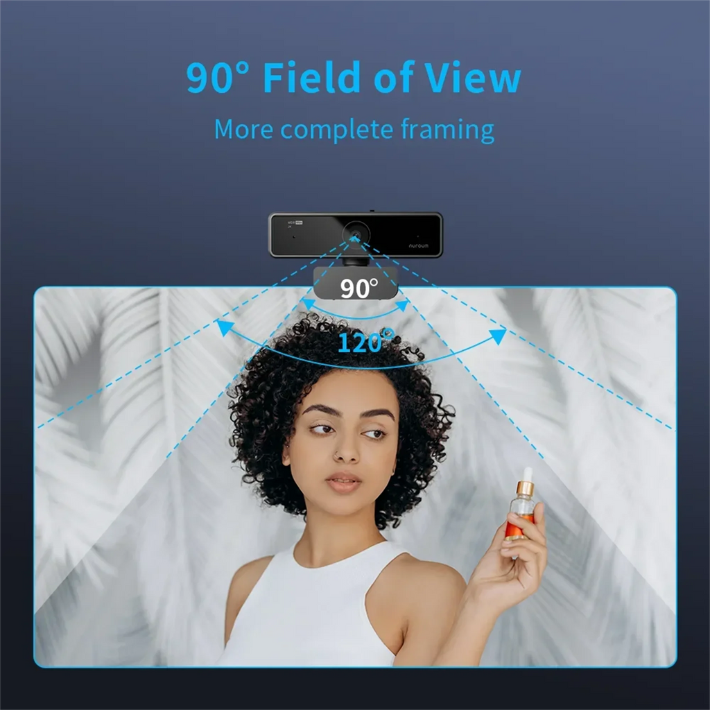 1080P FHD 60FPS Webcam with Microphone & Privacy Cover — 90° Wide-Angle USB Plug-and-Play for PC, Mac & Laptop