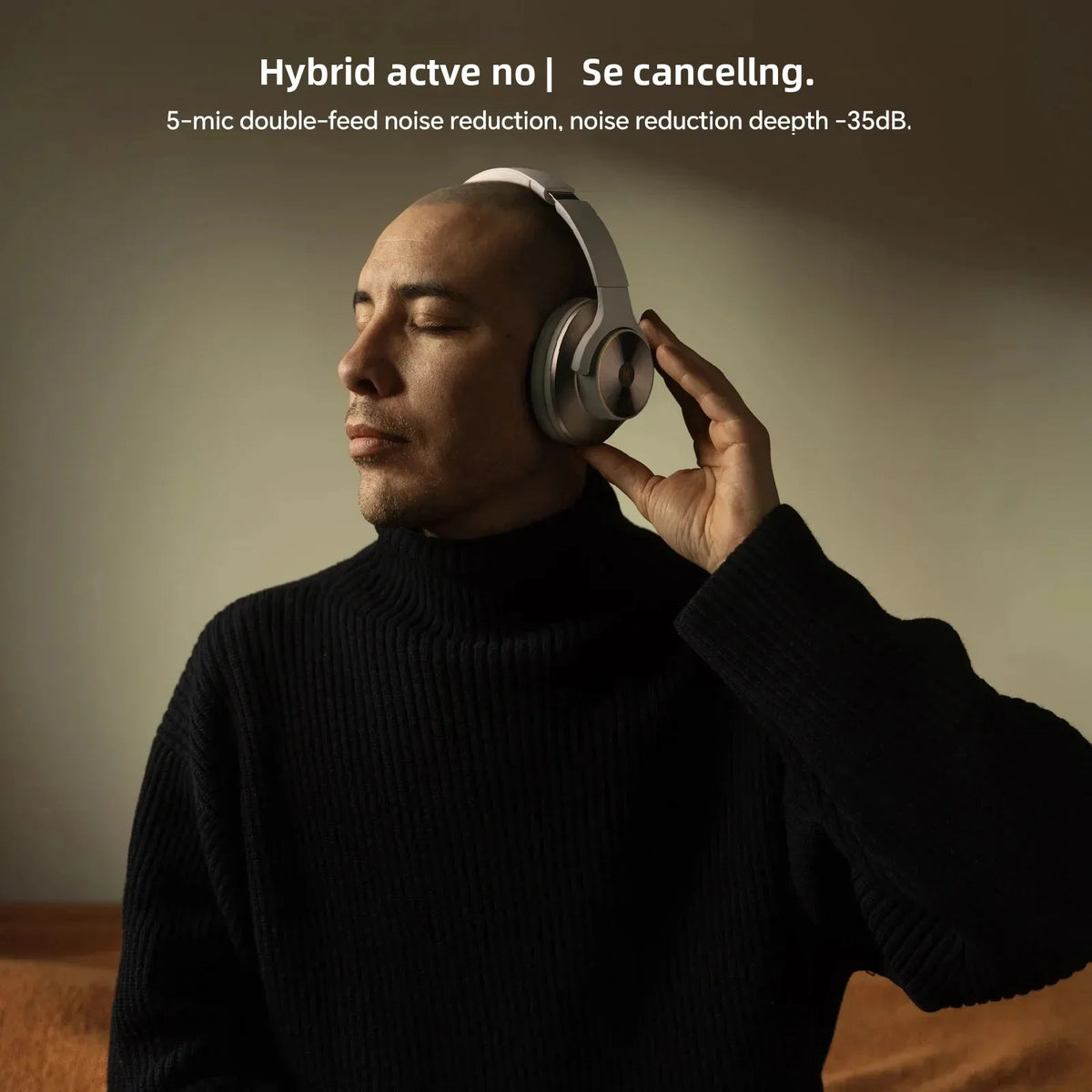 Hybrid Active Noise Cancelling Wireless Over-Ear Headphones, Hi-Res Audio, -35dB ANC, 50H Battery, USB-C