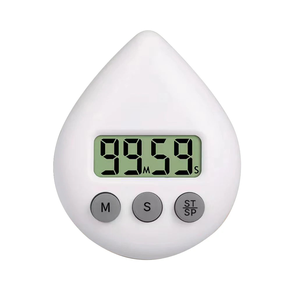 Waterproof Digital Shower & Kitchen Timer with Magnetic Backing, Suction Cup and Wall Mount - Countdown/Count-Up