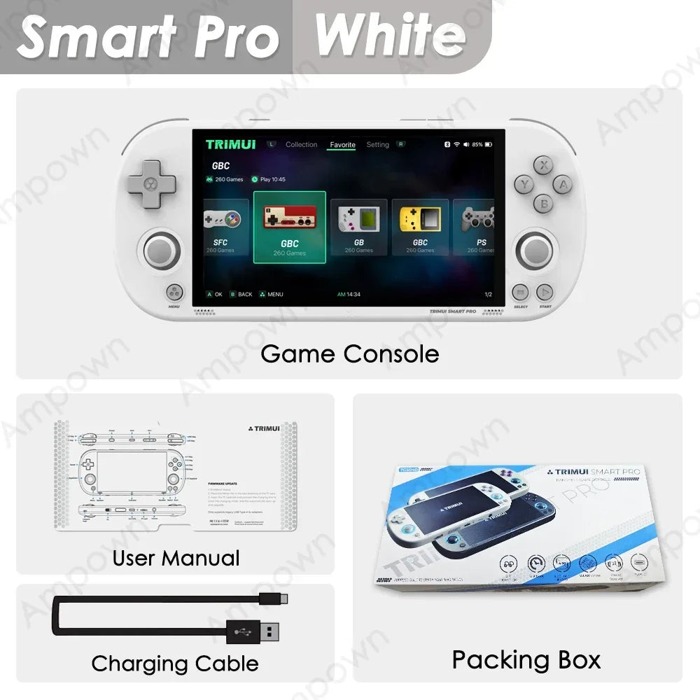 Smart Pro Retro Handheld Game Console 4.96-inch (12.6 cm) IPS Linux Dual Joystick RGB LEDs 5000mAh 13,000+ Games
