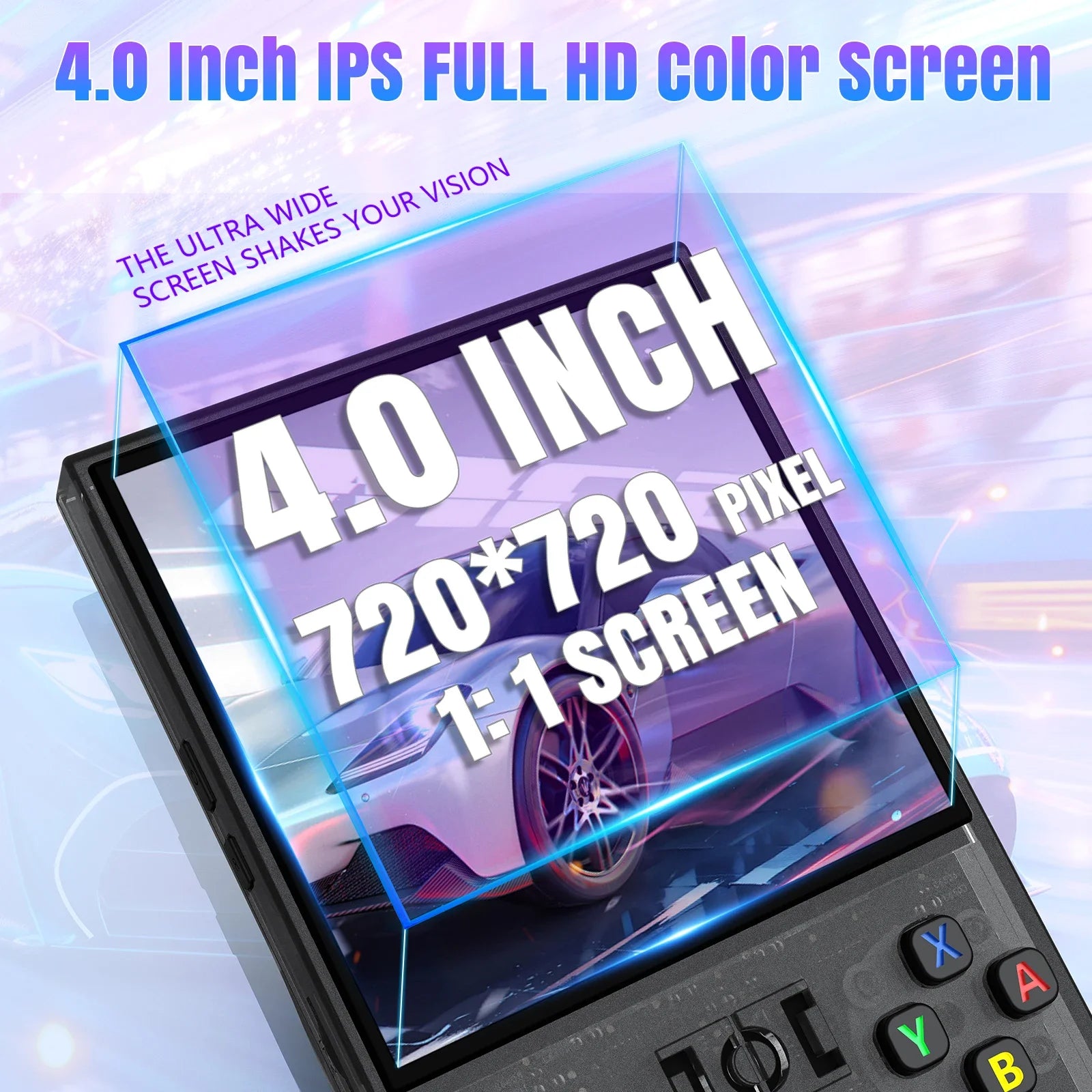 Portable Retro Handheld Game Console, 4.0-inch (10.16 cm) IPS 720x720, 64GB/128GB Storage, 18,000+ Classic Games