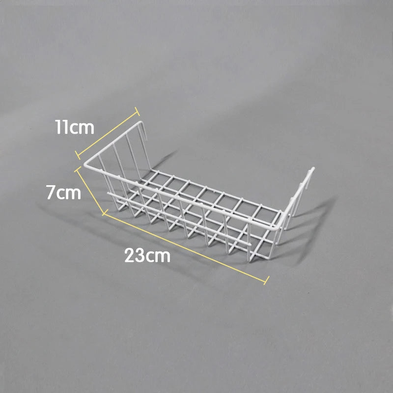 Wall Mounted Wire Grid Organizer with Removable Baskets, Hooks and Shelves, Iron Mesh Storage Panel