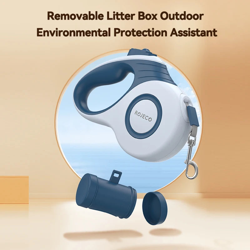 Automatic Retractable Dog & Cat Leash — 10 ft / 16 ft (3 m / 5 m) Nylon Lead for Walking, Hiking, Pets up to 35 kg (77 lb)