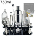 13-22 Pc Boston Cocktail Bar Tool Set – Stainless Steel Shakers 750ml/600ml with Acrylic Holder