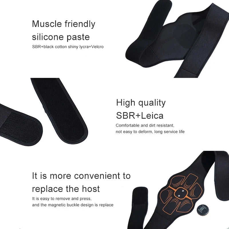 EMS Abdominal Muscle Stimulator Trainer Belt – USB Rechargeable Toning Belt for Waist & Belly, 10 Modes 30 Levels