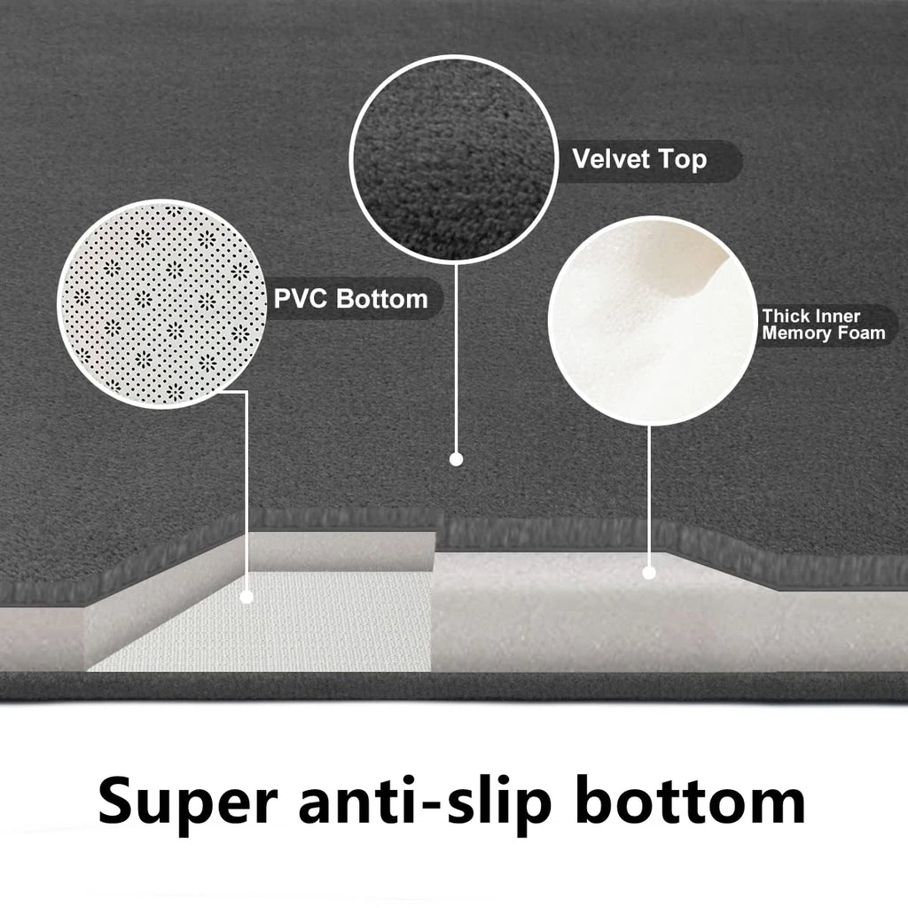 3D Non-Slip Cobblestone Bathroom Mat - Absorbent Quick-Dry Machine Washable Door & Floor Doormat