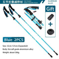 3-Section Adjustable Aluminum Trekking Poles with EVA Grip & Carbon-Tungsten Tips, 32–125 cm (12.6–49.2 in)