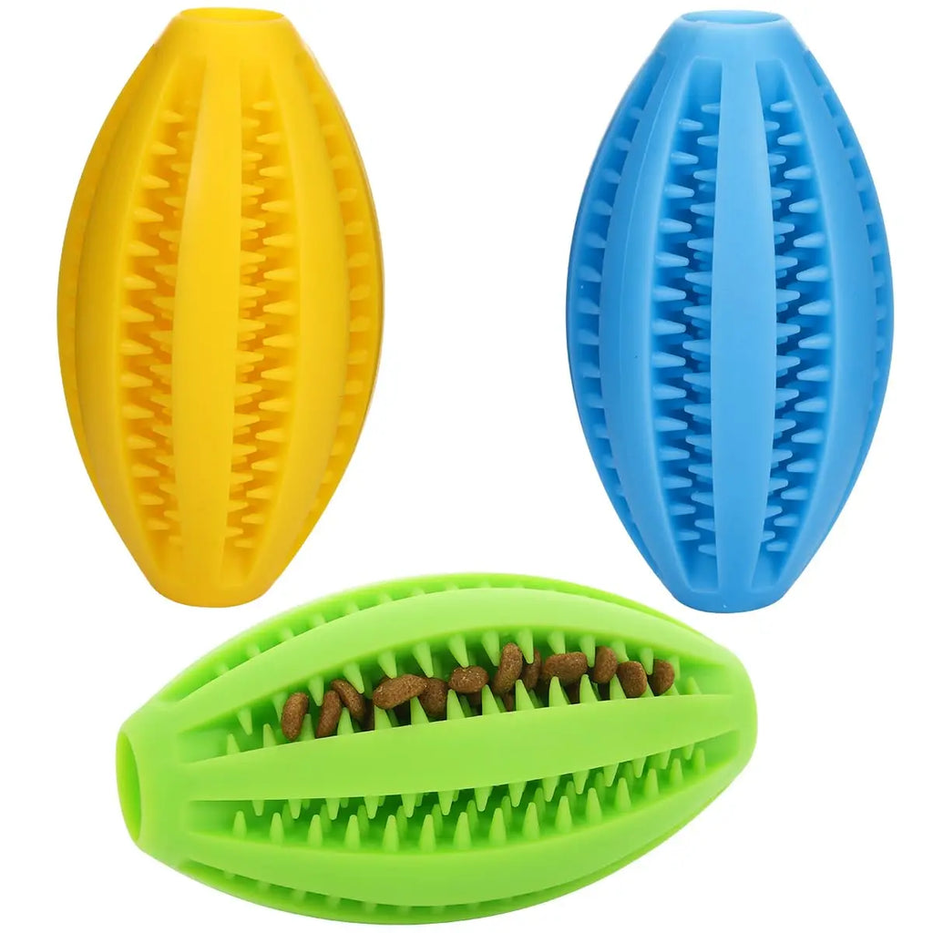 Natural Rubber Dog Chew Toy — Durable Treat-Dispensing Teeth-Cleaning Interactive Ball (9cm/3.5in & 11cm/4.3in)
