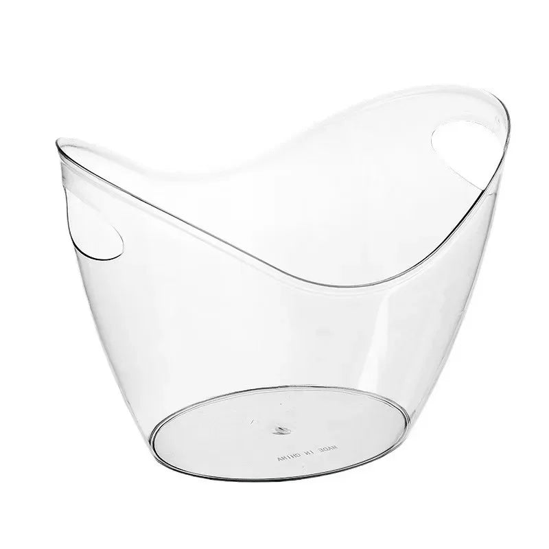 4L (4.23 qt) Clear Ice Bucket with Handle – Large Champagne & Wine Chiller for Bar & Parties
