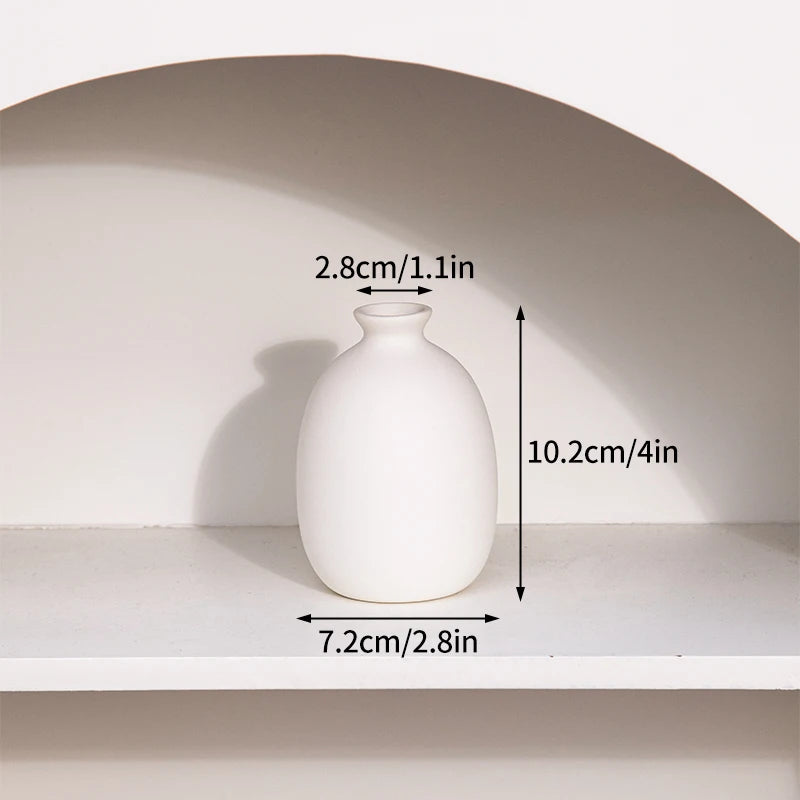 Ceramic Decorative Vase for Dried Flowers & Hydroponic Plants, Modern Table Ornament for Living Room Bedroom Office