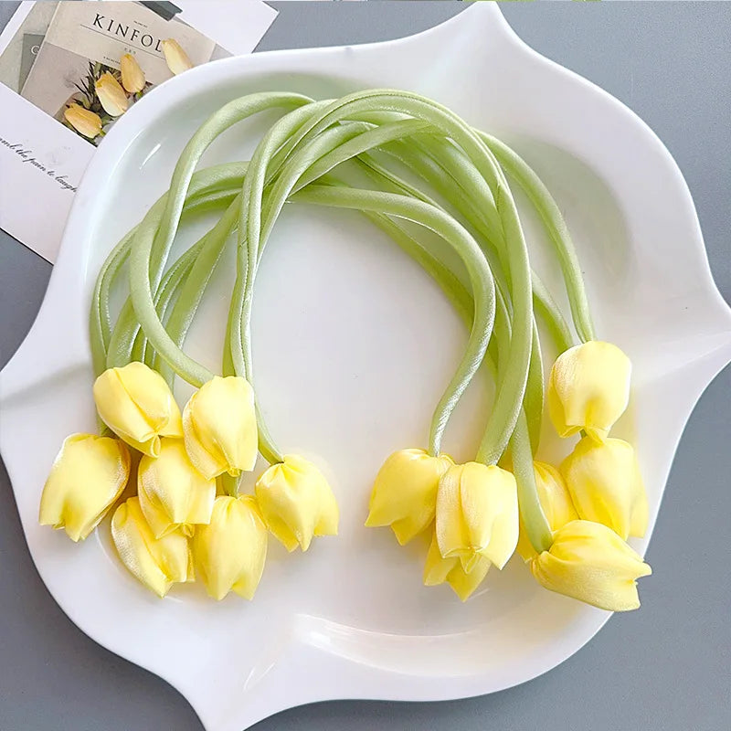20-Pack Artificial Tulip Flower Hair Clips – DIY Hair Accessories & Headband Embellishments