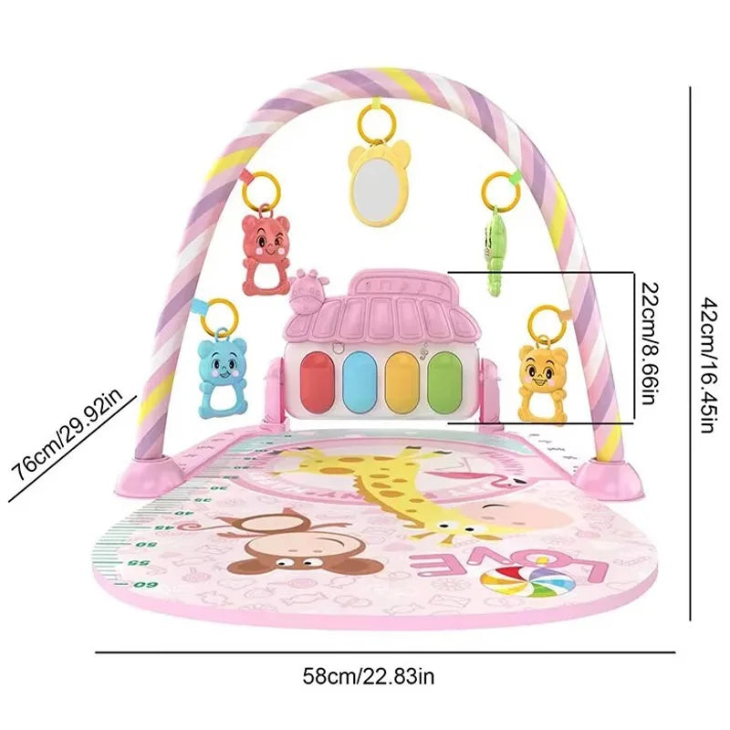 Baby Activity Gym Play Mat with Piano Keyboard 76 x 58 x 42 cm (30 x 23 x 16.5 in) – Musical Infant Play Gym for Newborns 0–36 Months