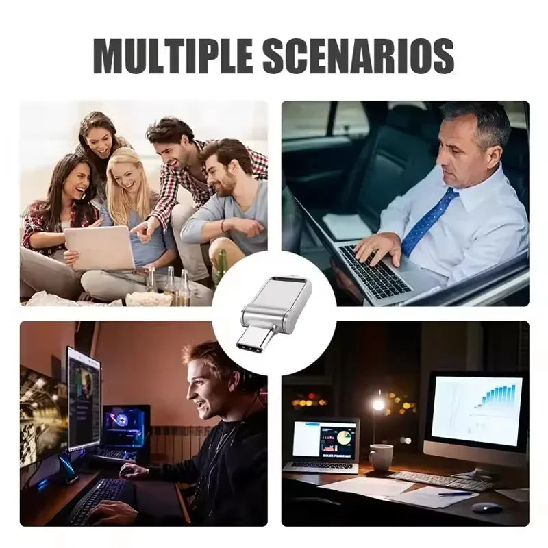 USB 3.2 High-Speed Dual-Interface Flash Drive (Type-C & USB-A Compatible) — 128GB 256GB 512GB 1TB 2TB