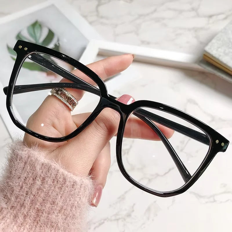 Transparent Square Blue Light Blocking Glasses for Women and Men - Clear Frame Computer Eyewear