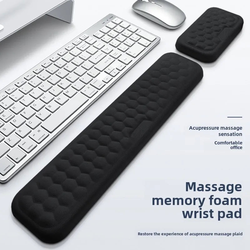 Ergonomic Memory Foam Wrist Rest for Keyboard & Mouse - Non-Slip Wrist Support for Office Laptop & Desktop