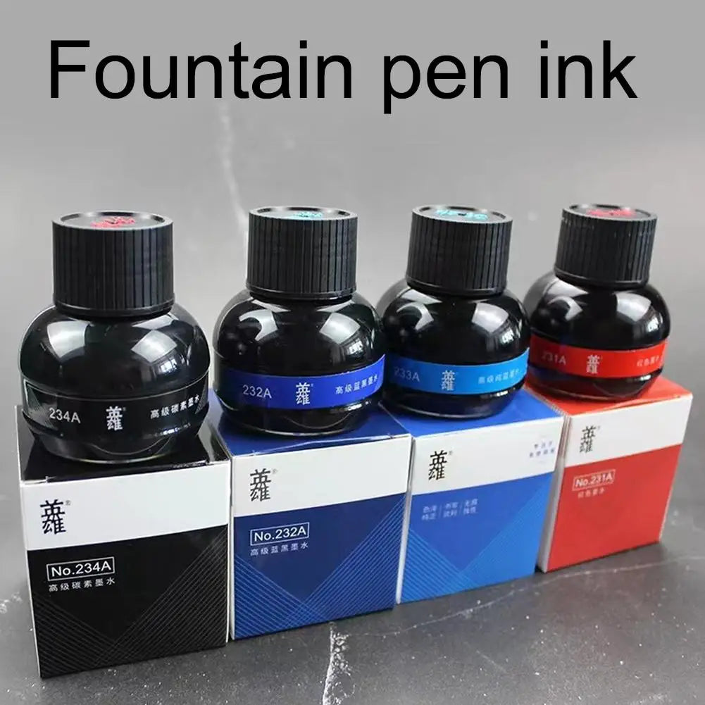 70ml (2.37 fl oz) Fountain Pen Ink Bottle - Black Ink for Calligraphy, Refilling & Smooth Writing